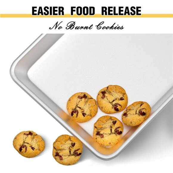 Commercial Quality Baking Sheet Pan Set, Natural Aluminum Cookie Sheet, Nonstick - Picture 2 of 7